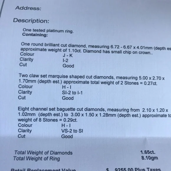 VINTAGE PLATINUM DIAMOND RING ROUND STONE MARQUISE - Picture 12 of 16